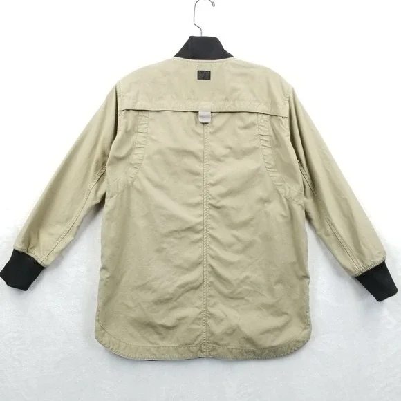 G Star Raw Jacket Men S Beige Bomber Collar Overshirt 2.0 Full Zip Pockets Chore